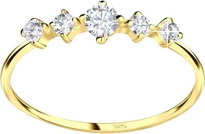 Produktbild von Kristall Ring gold aus 925 Silber 52 (16.5 mm Ø)