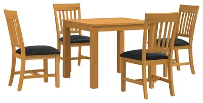 Produktbild von vidaXL Essgruppe 5 stk. Schwarz Massivholz Eiche