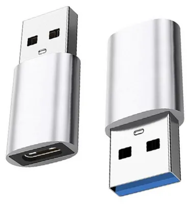 Produktbild von INF Type C auf USB 3.0 Adapter 4er Set ABS Alulegierung 3.2cmx1.5cm Reise Silber