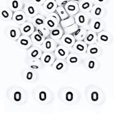 Immagine prodotto di Perline a forma di lettera "O", 500 pezzi, in acrilico, 4x7 mm