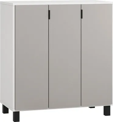Produktbild von Kommode Pantanoso 06, Farbe: Weiß / Grau - Abmessungen: 100 x 90 x 47 cm (H x B x T)