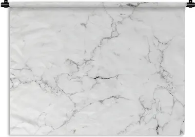 Produktbild von MuchoWow® Wandteppich Wandbehang Marmor - Weiß - Grau - Luxus - Marmoroptik - Strukturiert 150x112.50 cm Tapisserie Dekoration Wandtuch - Wanddecke - Wandteppiche