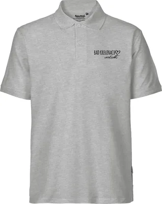 Produktbild von Huuraa Herren Polo Shirt Bad Kreuznach verliebt S Sport Grey Bio Baumwolle Fairtrade Poloshirt Geschenkidee