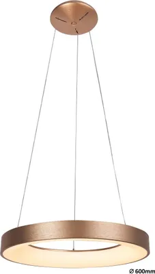 Produktbild von Rabalux 5054 Pendelleuchte Carmella, 50W, 4000K, 3350lm, gold-weiß, rund, neutralweiß, Modern, ø600mm