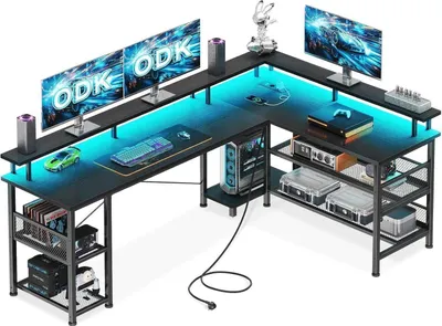 Image de Table de jeu ODK éclairage LED USB 2 prises 168x120cm