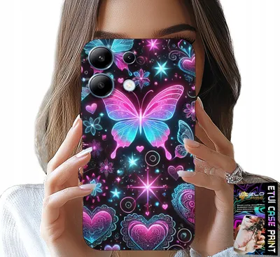 Obrázek produktu pro Pouzdro Pro Xiaomi Note 13 4G - Barevné Pouzdro S Motivem Motýlích Srdcí