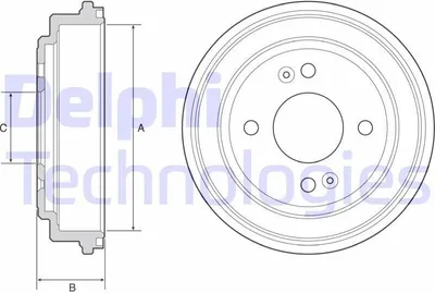 Produktbild von 2x DELPHI Bremstrommel BF551 für HYUNDAI GETZ (TB)