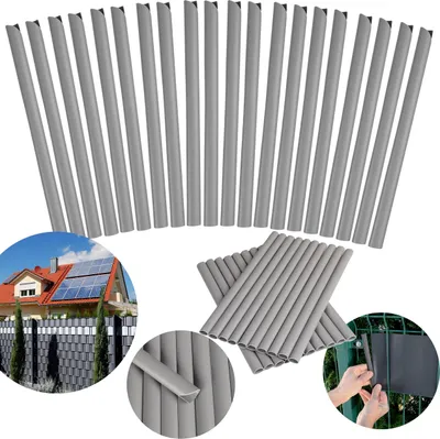 Produktbild von Befestigungsclips für Zaunfolie, Befestigungsklammern für Sichtschutzstreifen 19cm, 20St. GRAU