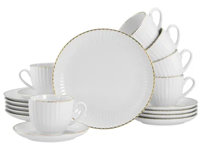Produktbild von CreaTable, 20751, Allegra Goldband, Kaffeeservice 18-tlg, Porzellan