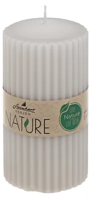 Produktbild von Rillenkerze Stumpen Nature Taupe 110 x Ø 57 mm