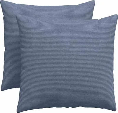 Image de vidaXL Coussins de canapé 2 pièces bleu 50 x 50 cm tissu velours côtelé