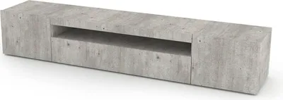 Produktbild von Fernsehschrank Dfirman, Niedriges Sideboard für Wohnzimmer mit 3 Türen, Sockel für TV-Möbel, 100 %  Italy, cm 200x40h37, Zement