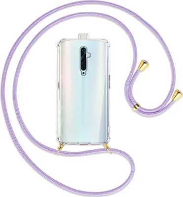 Produktbild von Handykette Backcover-Schutzhülle mit Band (Metall goldfarben) für Oppo Reno2 Z / Reno2 F - violett
