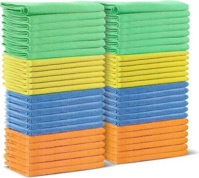 Obrázok produktu pre 48 ks utierok z mikrovlákna – 40 x 30 cm – čistiace utierky – uteráky – multifunkčné utierky na umývanie riadu – domáce upratovanie – kuchyňa – sklo