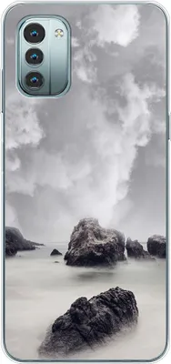 Produktbild von König Design Hülle kompatibel mit Nokia G11 Kunststoff Soft Handyhülle - Handy Case Felsen Wolken