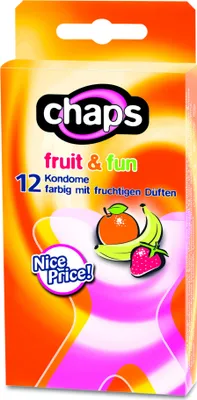Produktbild von 12x Chaps Kondome fruit & fun mit verschiedenen Aromen - Standardgröße