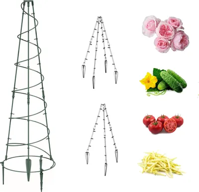 Image de Support de jardin pyramide cône spirale plante grimpante H 90 cm