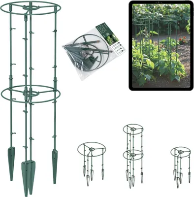Image de Support pour plantes grimpantes , support de jardin support de fleurs , support de plantes , support de plantes en plastique , 80cm , vert