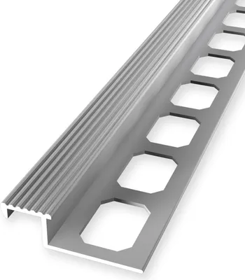 Produktbild von Fliesenprofil 9 x 20 x 2500 mm Treppenkantenprofil Einfasshöhe 9 mm Aluminium Geschlossen Gestanzt Silber Küberit