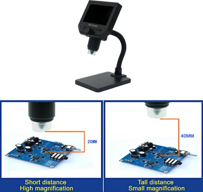 Zdjęcie produktu dla Przenośny mikroskop cyfrowy LCD G600 z 8 diodami LED o wysokiej jasności i wbudowaną baterią litową