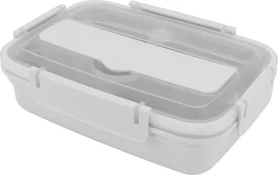Obrázok produktu pre Obed Box 3 priehradky 304 z nehrdzavejúcej ocele Plastové zodpovedajúce lyžice paličky Prenosné obedové kontajnery pre kanceláriu Biela