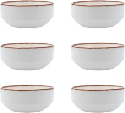Produktbild von Orion Hydrozero, Set aus 6 stapelbaren Porzellanschüsseln, 14 cm, 14 cm, mikrowellengeeignet und stapelbar