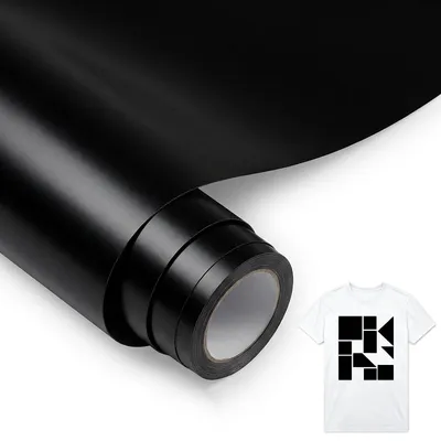 Productafbeelding van Textilfolie voor plotters - Thermotransferfolie voor flexfolieplotters - Zwart - 30,5 cm x 4 meter
