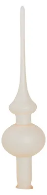 Produktbild von Christbaumspitze Kugel Cremefarbe 27 cm zart gefrostet halbtransparent