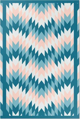 Produktbild von Geometrisches Fischgrätenmuster im modernen Stil – Vinylteppich – 100x150 cm – Indoor Teppich – Flur – Pflegeleicht – Modern