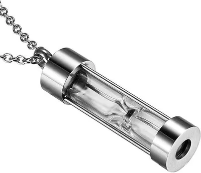 Imagen del producto de Cadena para urna, para cenizas, cadena conmemorativa, joyería conmemorativa, joyería conmemorativa para mascotas (color del metal: plata)