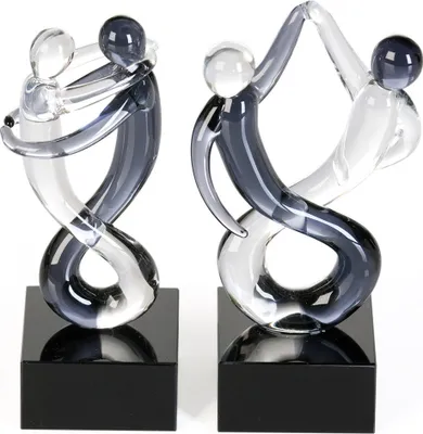 Produktbild von Gilde Skulptur, Paar, "Rumba", Glas, grau, klar, 77557 4001250775577 2 Stück (2-fach sortiert)