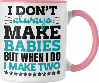 Produktbild von Trendation - Vater von Zwillingen Geschenk Tasse Geschenkidee Kaffeetasse (Rosa)