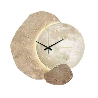 Produktbild von Moderne digitale Wanduhr  Nordisches Design Leise– Goldglas & Porzellan – 30x30 cm  Minimalistisch für Wohnzimmer, Büro, als Wecker, Tischuhr, Dekouhr