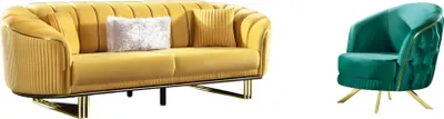 Produktbild von Designer Wohnzimmer Set aus 2x 3-Sitzer Sofas und 2x Sessel neu 4tlg.