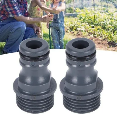 Productafbeelding van Tuinslangaansluiting, 2 stuks, G1/2 schroefdraad - Tuinslangaansluiting - Irrigatietool | Snelkoppeling voor tuinslangen.