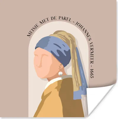 Produktbild von MuchoWow® Poster Alte Meister - Mädchen mit Perlenohrring - Rosa - Alt 100x100 cm - Babyzimmer
