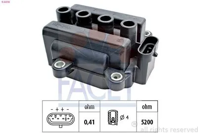 Produktbild von FACET 9.6418 Zündspule für RENAULT Clio III Schrägheck (BR0/1, CR0/1) TWINGO II (CN0) CLIO II (BB0/1/2, CB0/1/2) TWINGO I (C06) Clio IV Schrägheck