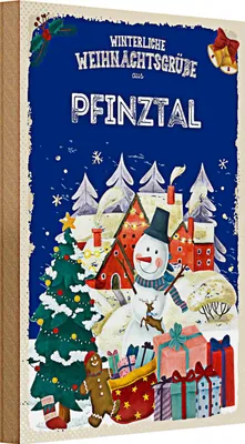 Produktbild von Holzschild Weihnachtsgrüße PFINZTAL 20x30cm