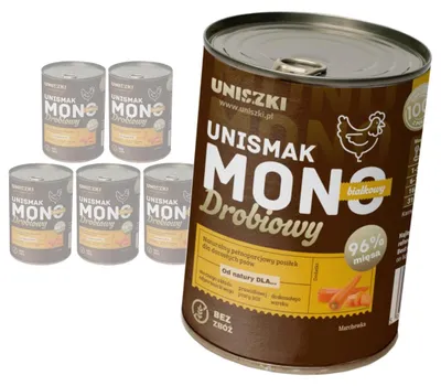 Zdjęcie produktu dla Uniszki Unismak Monobiałkowy Drobiowy 6x400g Bezzbożowa Mokra Karma Dla Psa