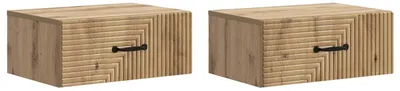 Produktbild von "2026 Moderne"Wandmontierter Nachttisch 2er-set elegantes Design - Nachtschrank - für Schlafzimmer - Artisan-Eiche 49x34,5x20cm - Nachttische & -schränke Schlussverkauf844099