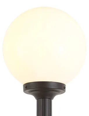 Zdjęcie produktu dla Klasyczna zewnętrzna lampa podłogowa czarna z opalowym szkłem 210 cm IP44 - Champs