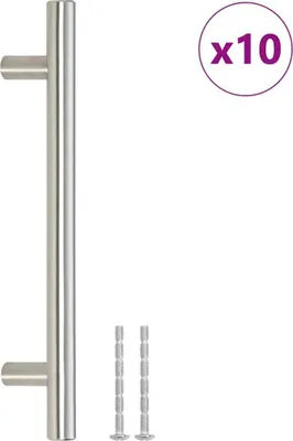 Image de vidaXL Poignées de meubles 10 pcs. argent 128 mm acier inoxydable