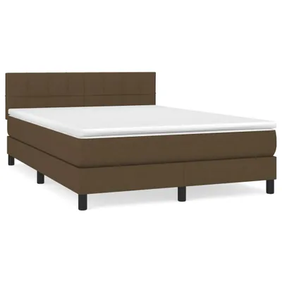 Produktbild von vidaXL Boxspringbett mit Matratze Dunkelbraun 140x200 cm Stoff