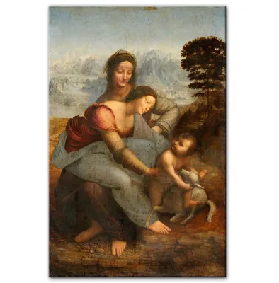 Produktbild von TPFLiving Kunstdruck LW-515 (OHNE RAHMEN) Poster - Leinwand - Wandbild - Hochauflösender Giclée-Druck, langlebig und hochwertig - Da Vinci - Frauen mit Kind -  - Größe: 40x50cm