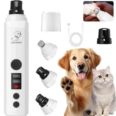 Produktbild von Elektrischer Krallenschleifer für Hunde und Katzen mit LED-Licht, 2 Geschwindigkeitsstufen und USB-Aufladung