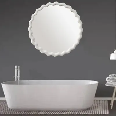 Produktbild von Solidchoice – Dekorativer Badezimmer-Kosmetikspiegel, 39 cm – Wandspiegel in Weiß