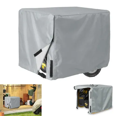 Produktbild von Abdeckhaube für Stromerzeuger & Generatoren,66x51x51cm, Wasserdichtes 210D Oxford-Gewebe, Schutzhülle gegen Regen, Staub & UV-Strahlen, Reißfest, Grau