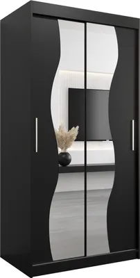 Produktbild von Kleiderschrank, Schiebetürenschrank Schlafzimmer, Schrank mit Spiegel MADRYT 100 cm