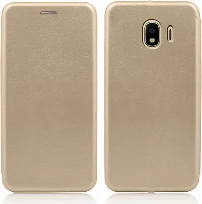 Produktbild von Handy Schutz Hülle für Samsung Galaxy J4 Handytasche mit Magnetdeckel Kartenfach und Standfunktion Klapphülle Gold