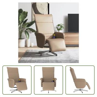 Produktbild von The Living Store Massagesessel mit Fußteil Cappuccino-Braun Kunstleder